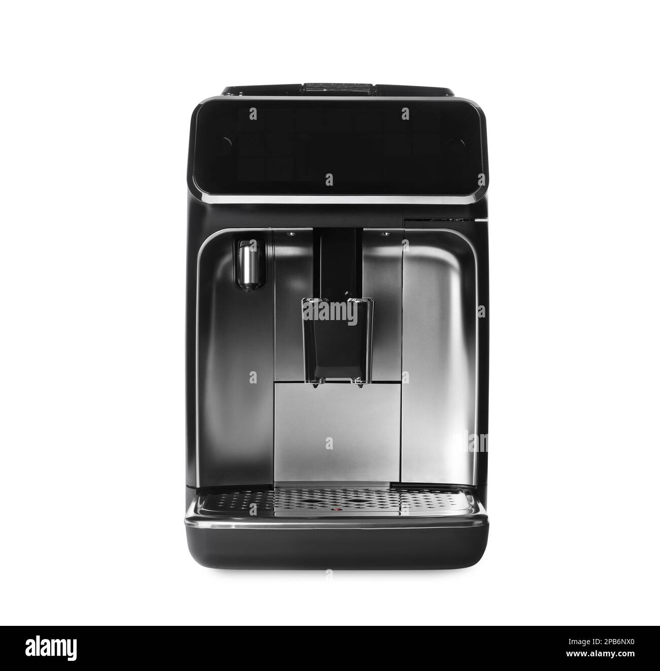 Modern electric coffee machine isolated on white Stock Photo Alamy