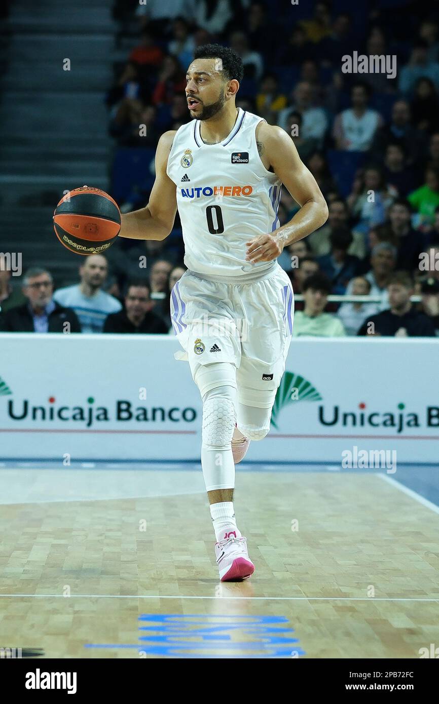 Madrid, Spain. 12th Mar, 2023. Player Nigel Williams-Goss of Real Madrid  seen in action during the ACB Basketball League match between Real Madrid  and Surne Bilbao Basket played at the Wizcenter de