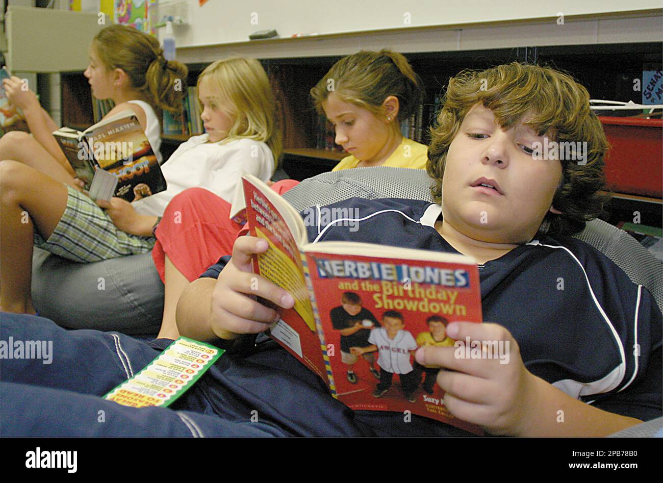 Jackson Ray, 10, earns some accelerated reading points by reading