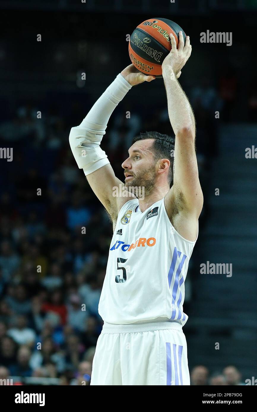 Madrid, Spain. 12th Mar, 2023. Player Rudy Fernández of Real Madrid seen in  action during the ACB Basketball League match between Real Madrid and Surne  Bilbao Basket played at the Wizcenter de
