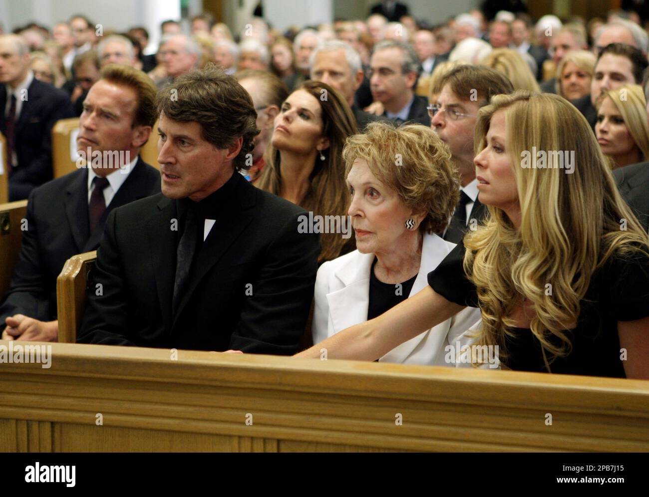 Merv Griffin's son Tony Griffin, from front row left, former first lady ...
