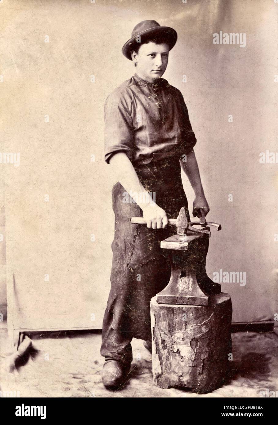 Blacksmith, Horseshoe Maker, Early 1900s, 1890s, Turn of the Century