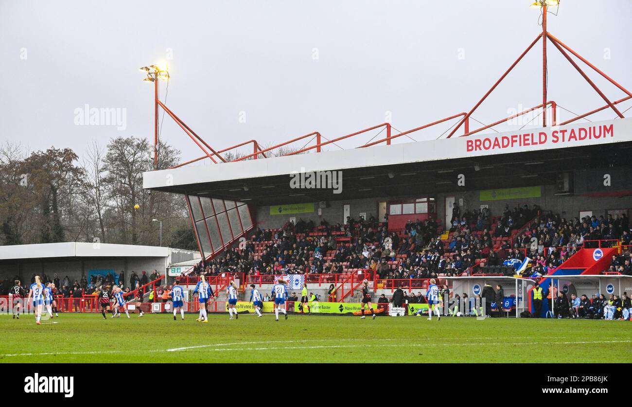Crawley UK 12th March 2023 -  The Barclays Women's Super League match between Brighton & Hove Albion and Manchester City   : Credit Simon Dack /TPI/ Alamy Live News Stock Photo
