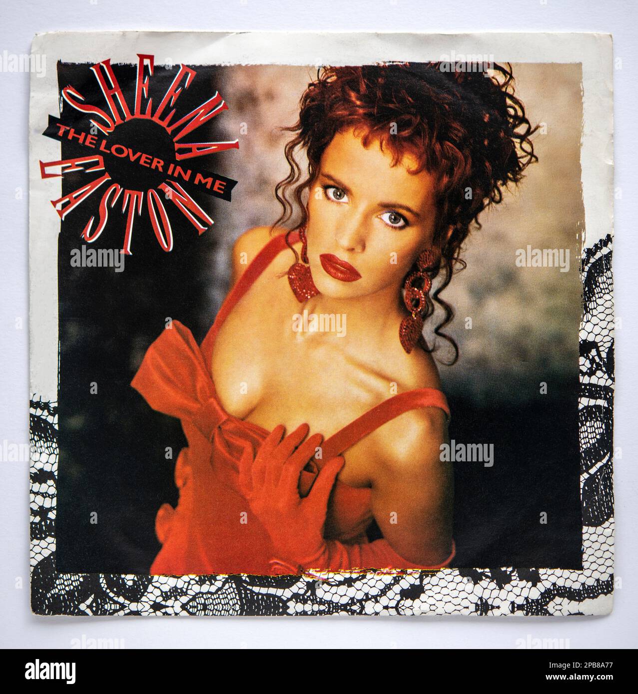 Picture cover of the seven inch single version of The Lover in Me by Sheena Easton, which was released in 1988 Stock Photo