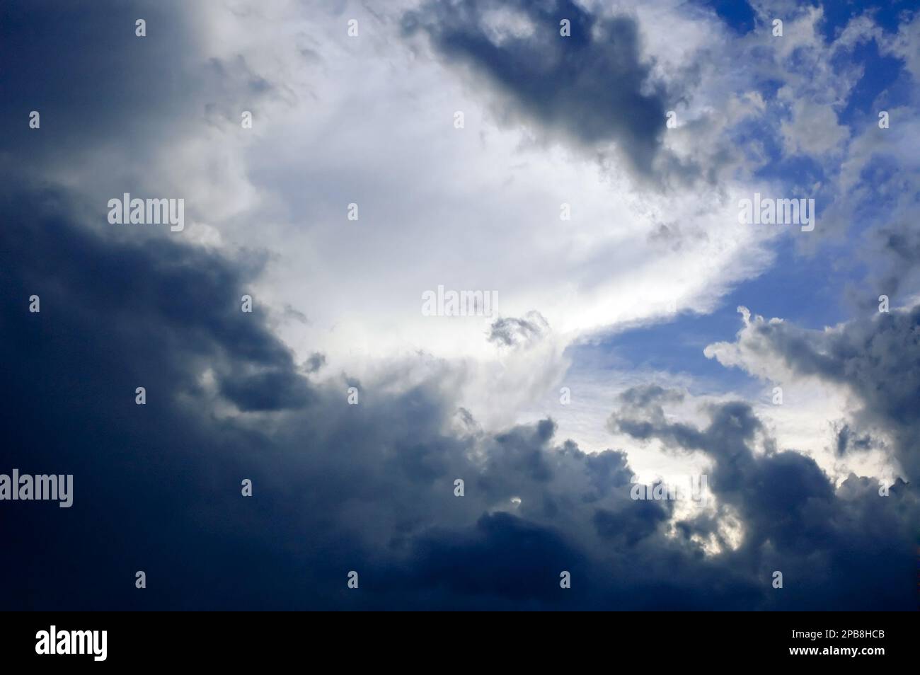 A dramatic sky, suggesting Heaven or sun coming out after a storm Stock Photo