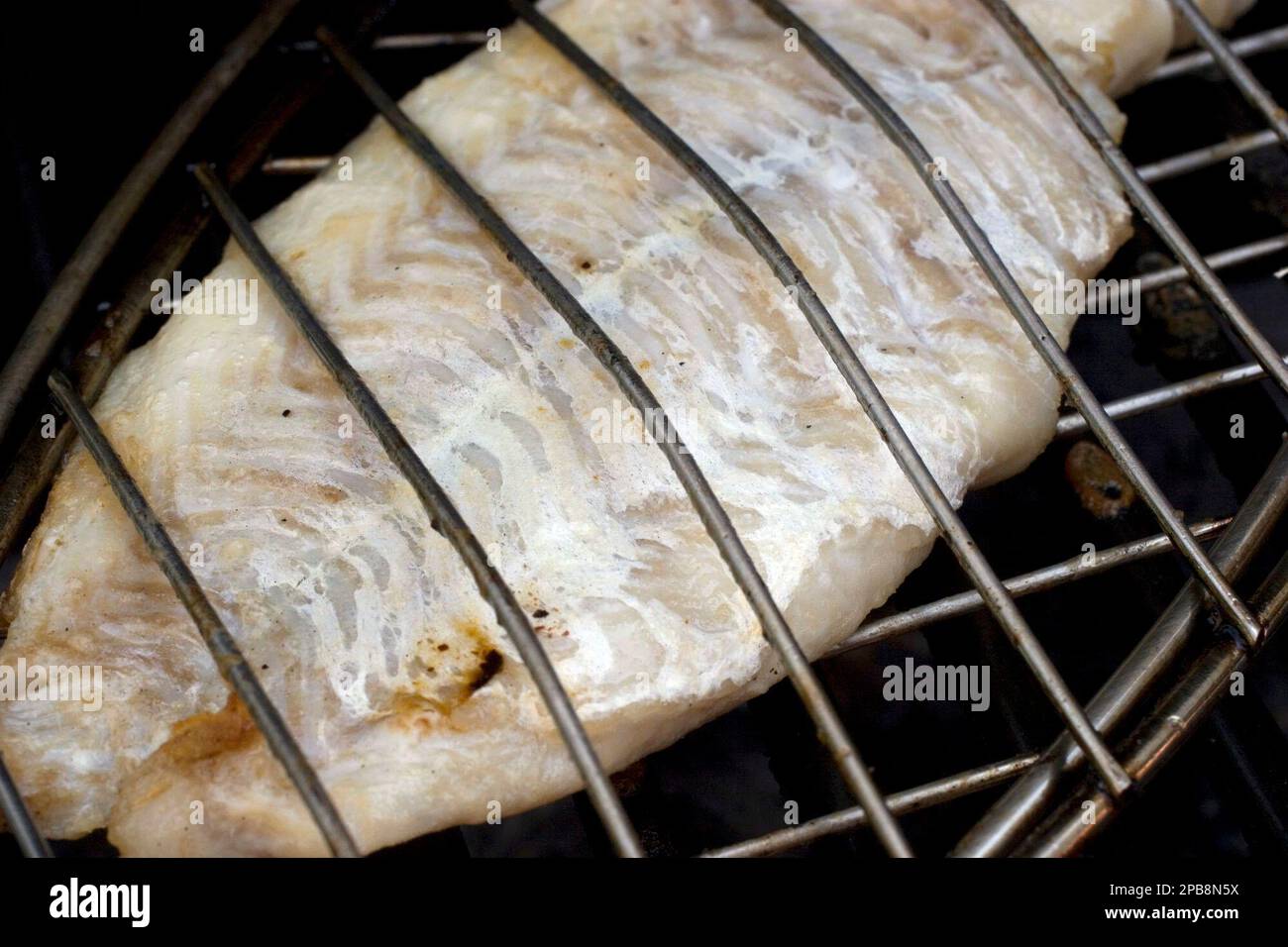 ** FOR USE WITH AP LIFESTYLES ** A haddock filet in a fish basket cooks