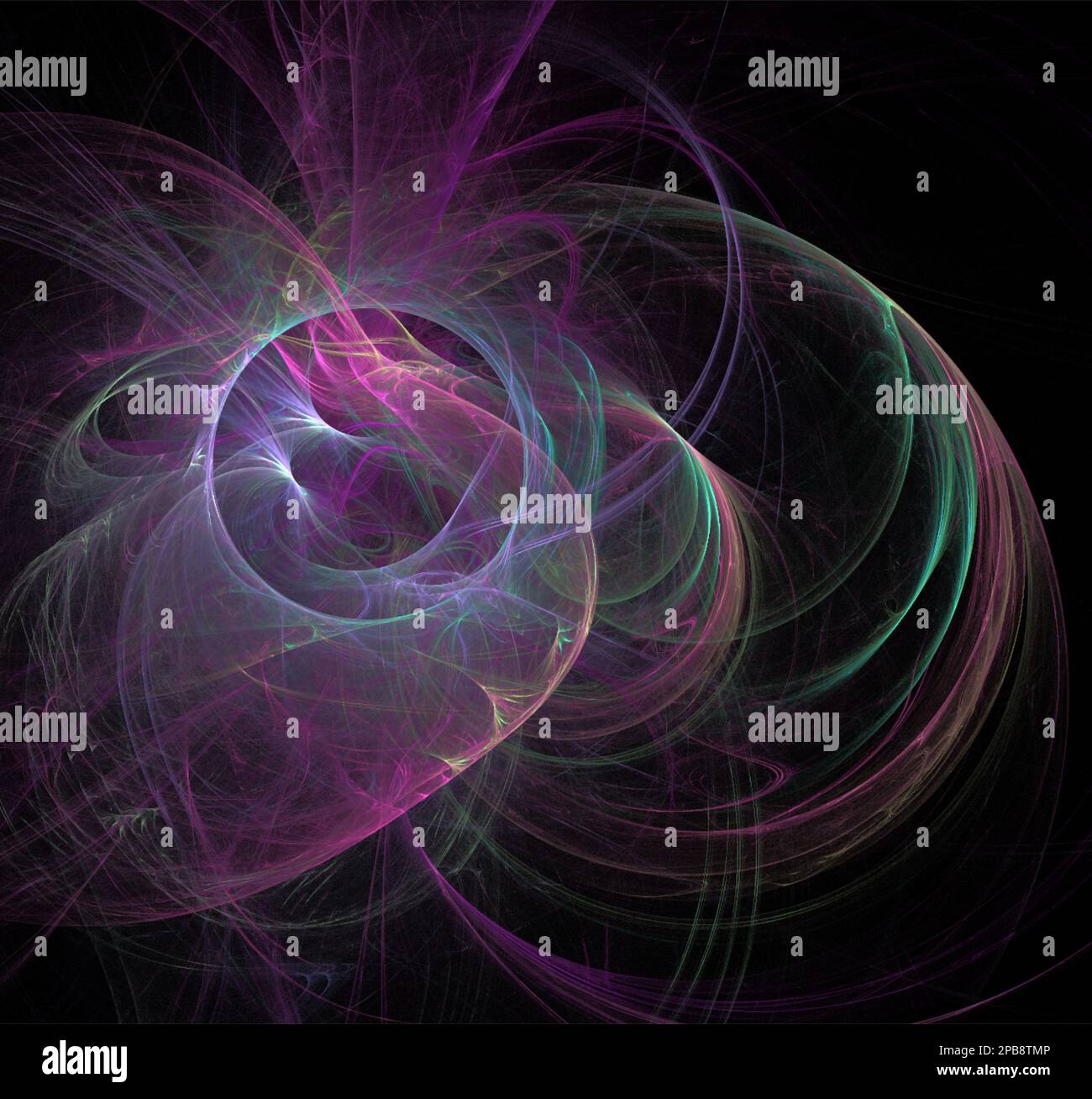 purple and blue abstract drawing on a black background, color digital graphics, design Stock