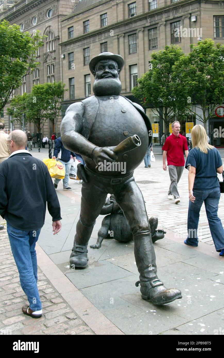 A statue to fictional cartoon character Desperate Dan in Dundee