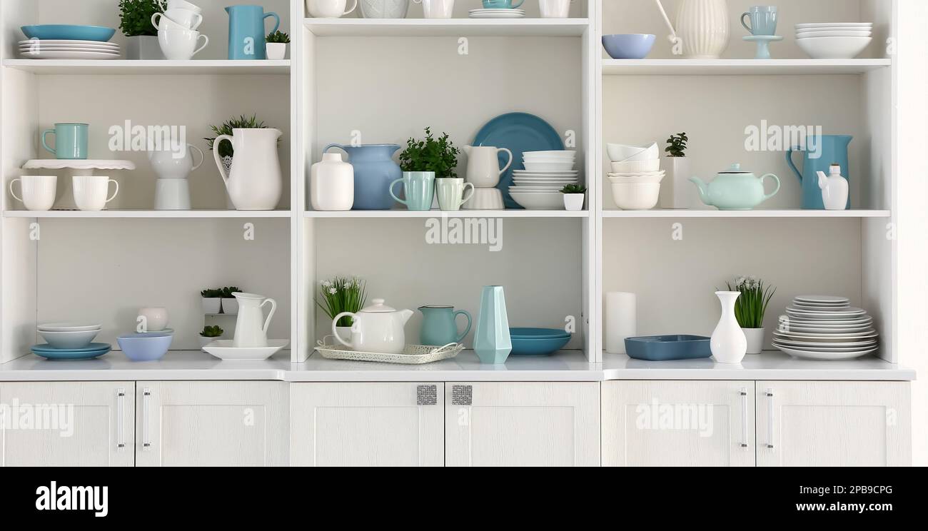 Dishes in cupboard in the kitchen, Copyright-free photo (by M. Vorel)