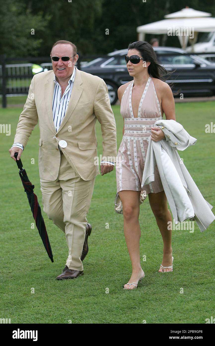 Andrew Neil and guest arrive at the Cartier International Polo event ...
