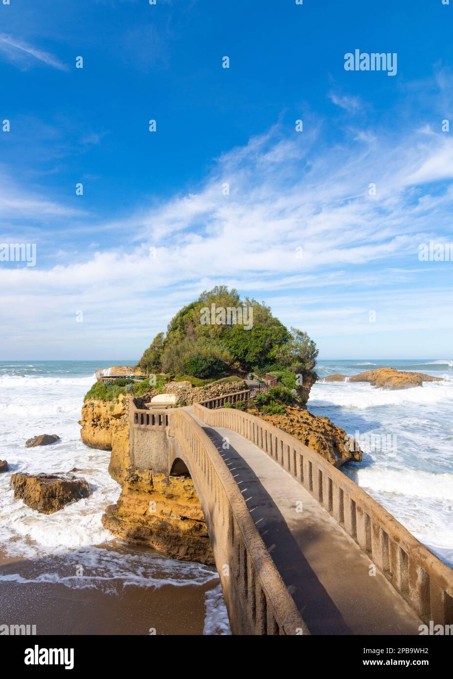 The Rocher du Basta on a sunny afternoon - Biarritz, France Stock Photo