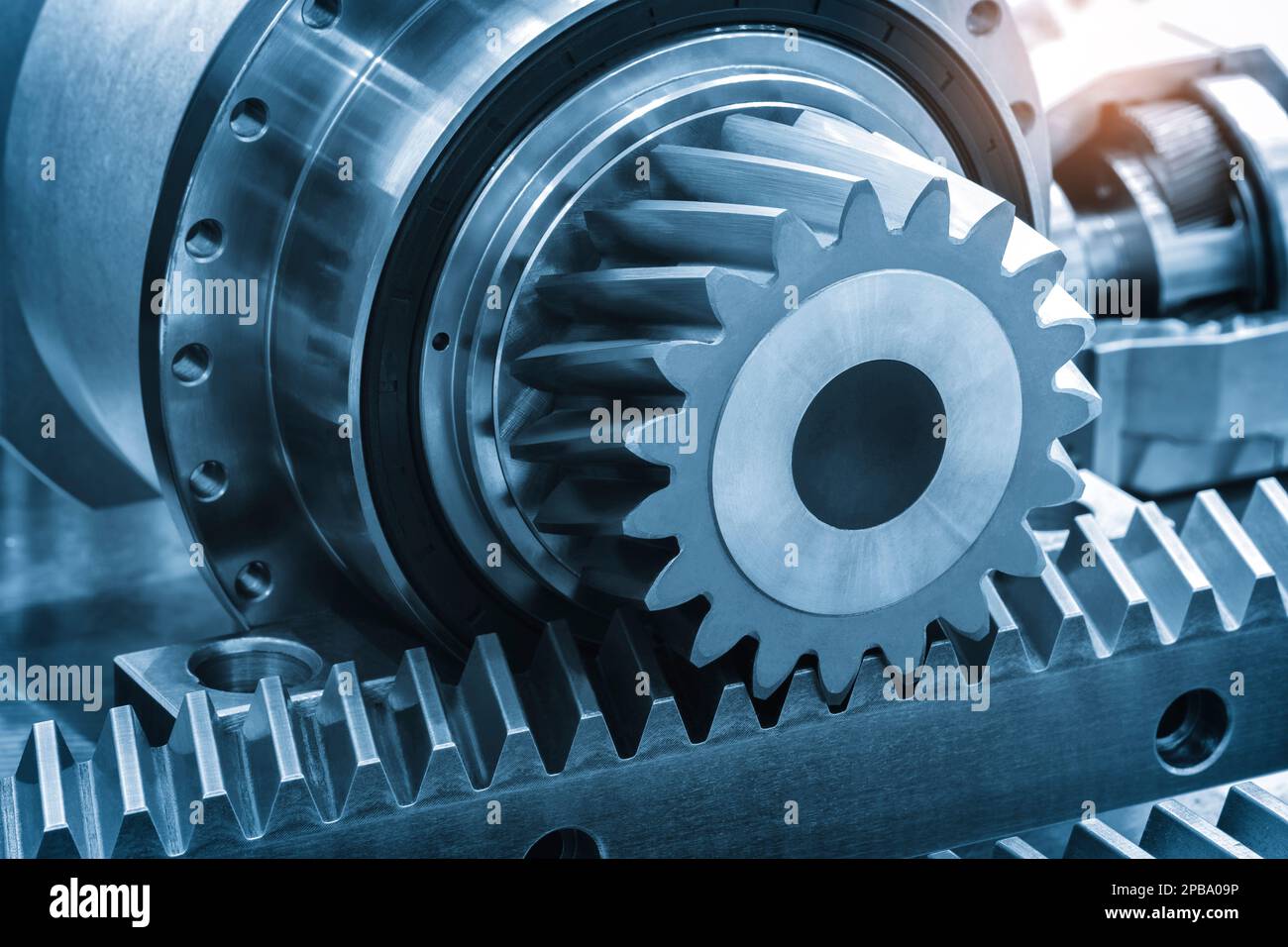 Gears of transmission gearbox, industrial background Stock Photo Alamy