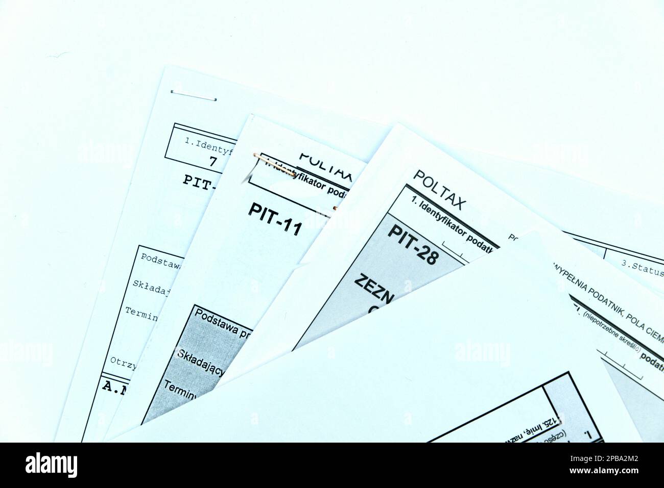 Polish end of year tax (called PIT) return forms Stock Photo