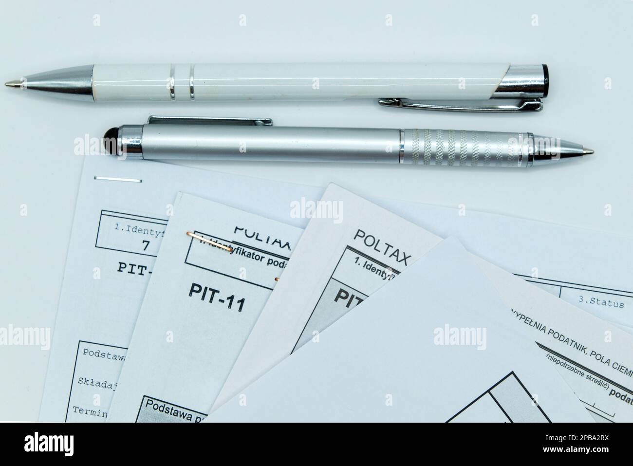 Polish end of year tax (called PIT) return forms Stock Photo