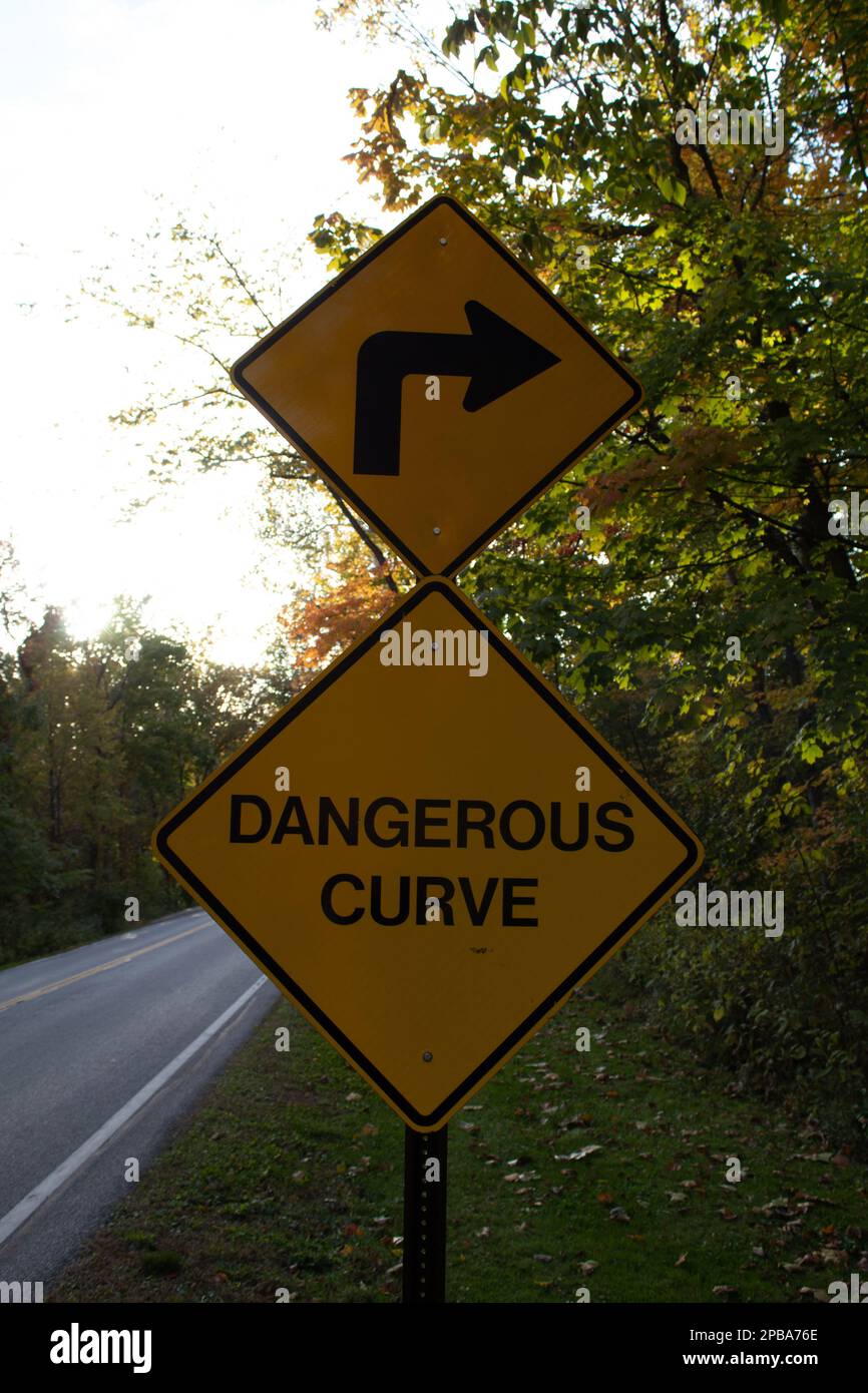 Dangerous Curve Stock Photo