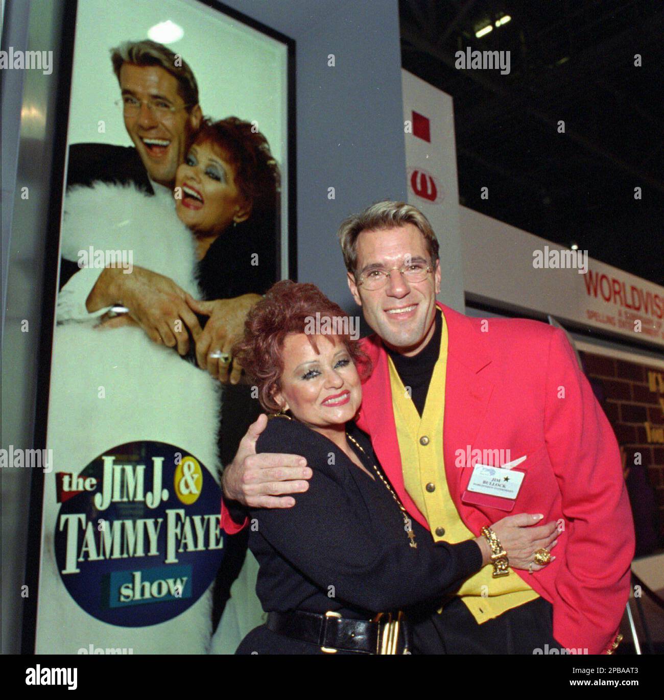 ** FILE ** Tammy Faye Messner, left, and Jim J. Bullock embrace in ...