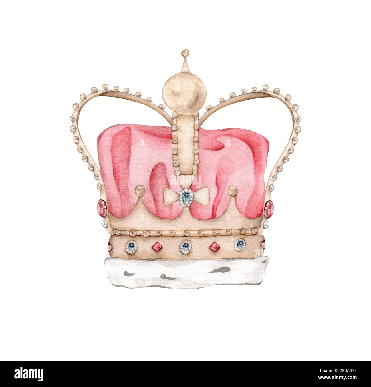 Royal Gold Crowns Drawing. Watercolor Illustration Stock Photo Alamy