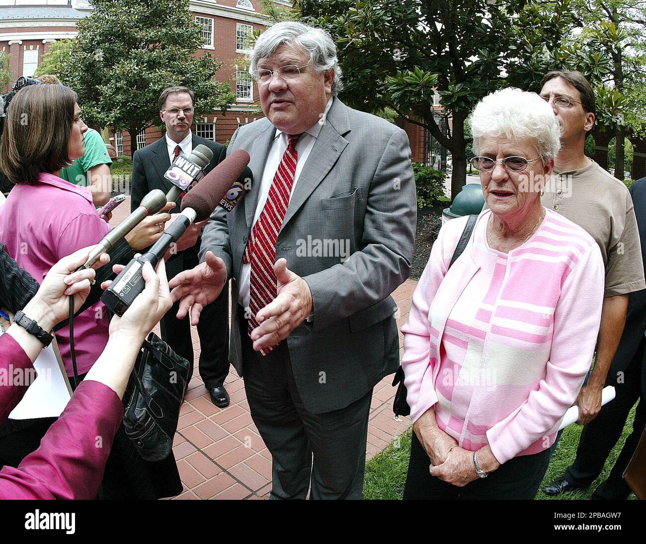 Herb Moncier, attorney for Roy Lynn Oakley, talks to reporters Thursday
