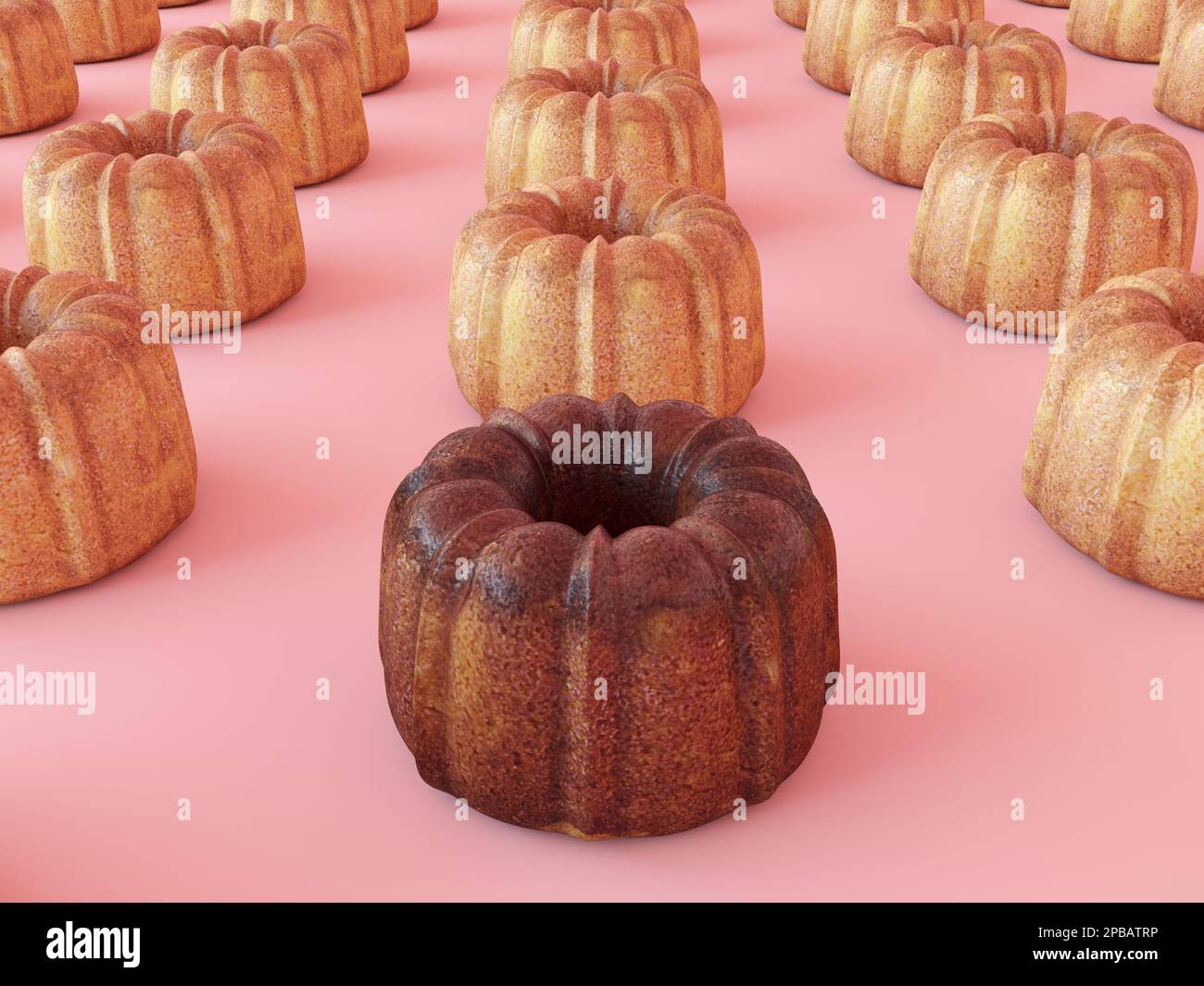 Bundt cake pattern om pastel pink background. Mini guglhupf wallpaper ...