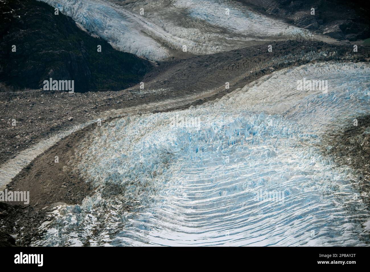 Glacier Los Leones junction of 3 glaciers, Parque Nacional Laguna San  Rafael, Aysen, Patagonia Stock Photo - Alamy