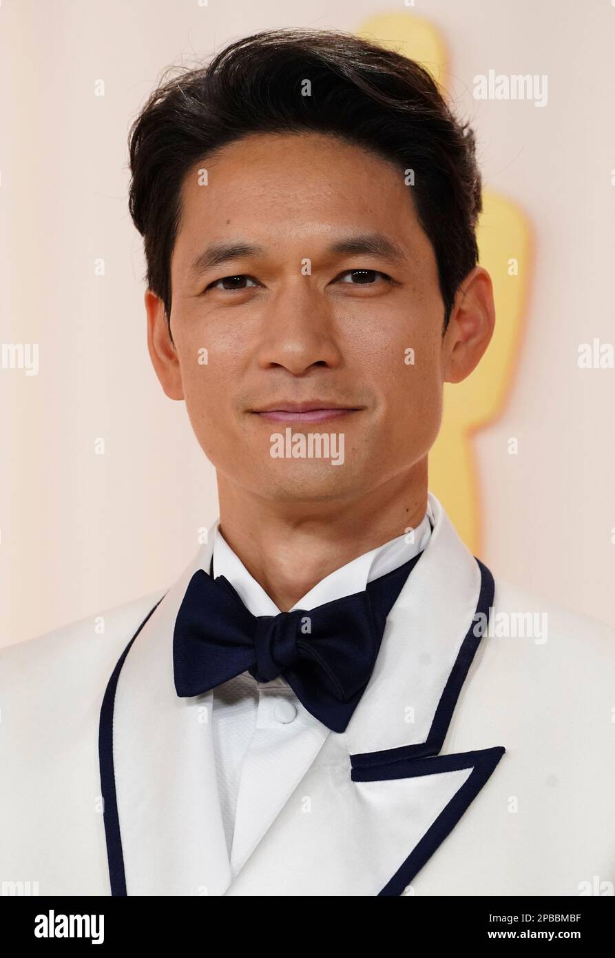 Harry Shum Jr. arrives at the Oscars on Sunday, March 12, 2023, at the