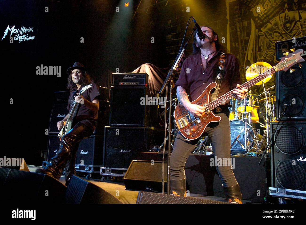 Phil Campbell guitarist, left, and Lemmy Kilmister, right, singer and