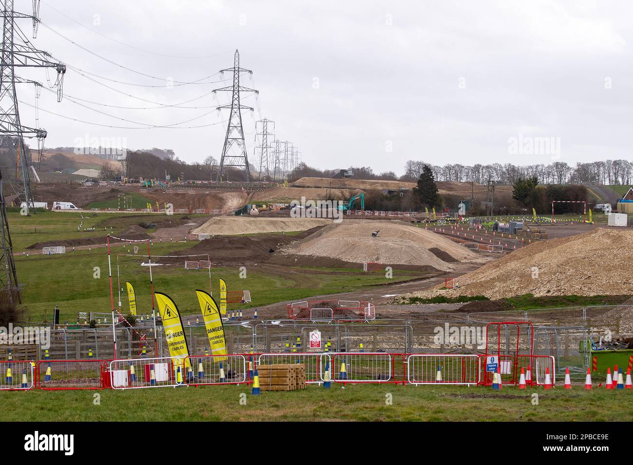 Wendover, Buckinghamshire, UK. 12th March, 2023. An HS2 High Speed Rail