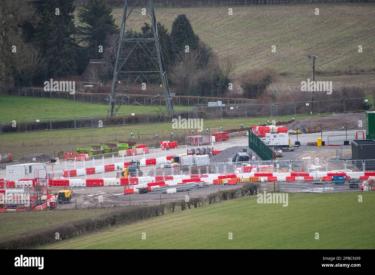 Wendover Dean, Buckinghamshire, UK. 12th March, 2023. HS2 construction