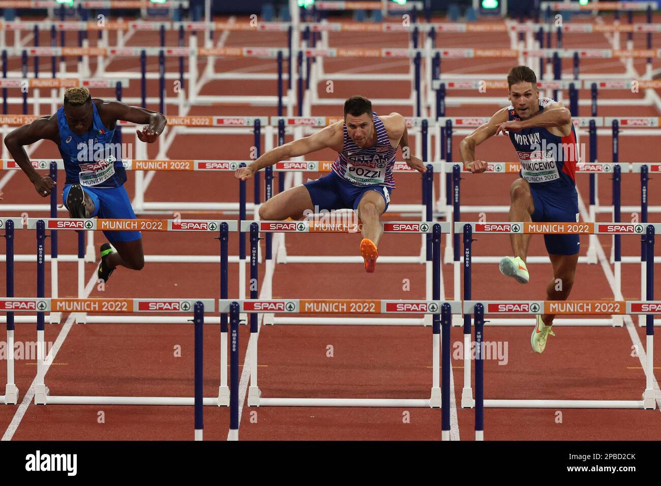 Andrew POZZI in the 110m Hurdles Semi Final at the European Athletics