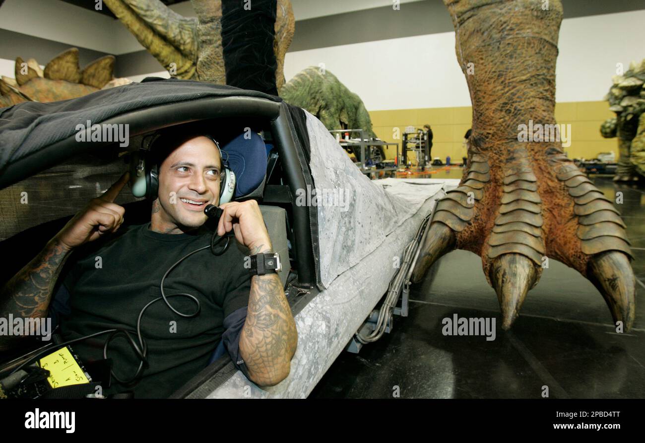 Dennis Crespo, who drives the Tryannosaurus Rex dinosaur in the