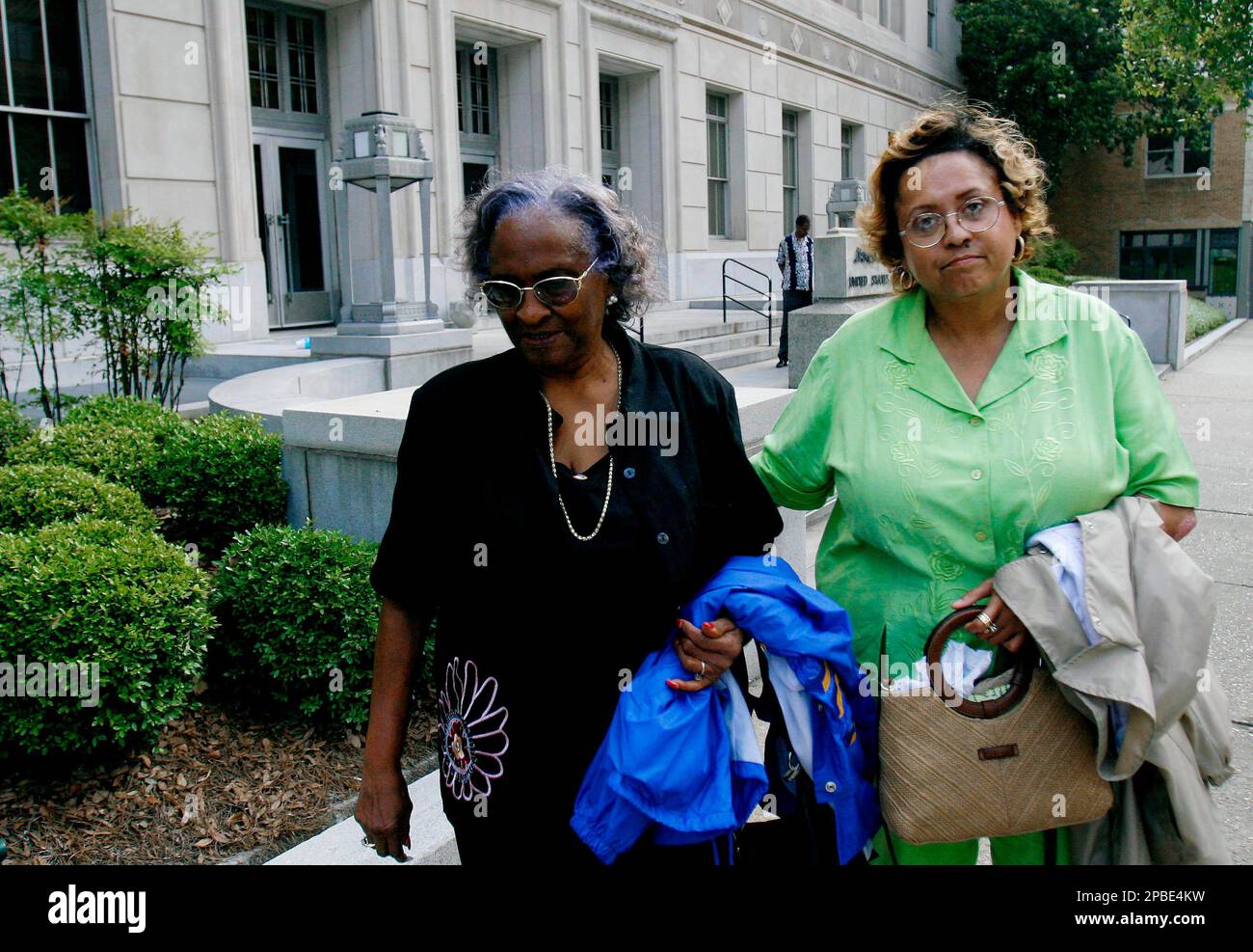 Ellie Dahmer, widow of the slain NAACP official Vernon Dahmer, left