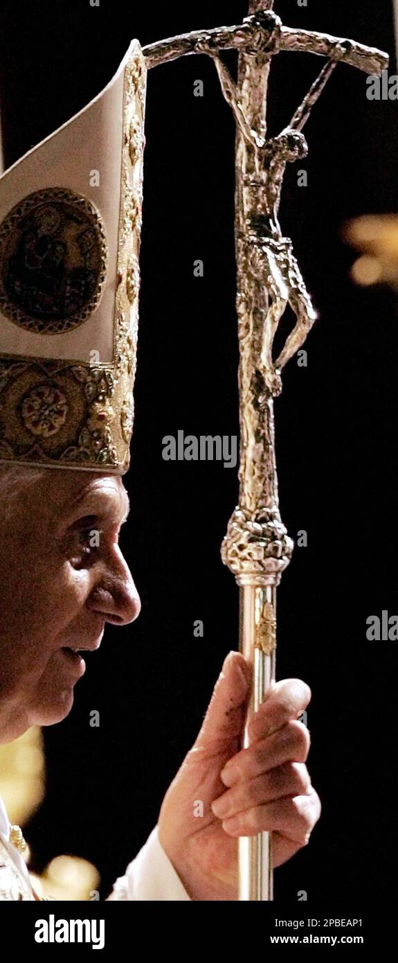 Pope Benedict XVI leads the Corpus Domini celebration in front of the ...