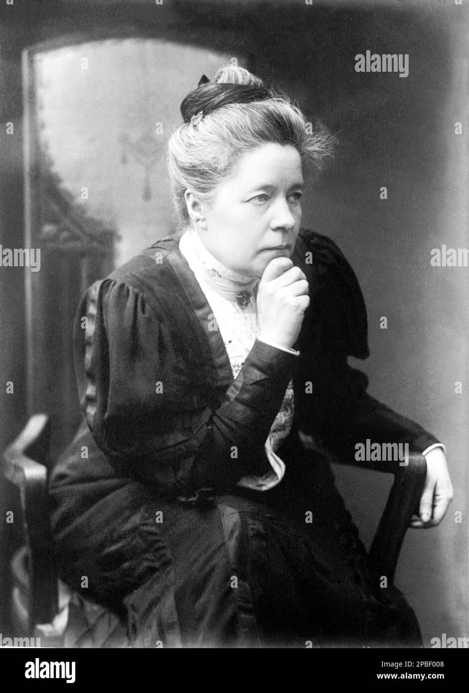 The writer NOBEL award winner Prize for Literature in 1909   SELMA LAGERLOFF (  Lagerlof - 1858 - 1940 ) . Was a Swedish author and the first woman writer to win the Nobel Prize in Literature. Known internationally for Nils Holgerssons underbara resa genom Sverige (a story for children, in the most common translation The Wonderful Adventures of Nils, but the literal translation would be ' Nils Holgersson's Wonderful Journey Through Sweden '), she was awarded the Nobel Prize in 1909 'in appreciation of the lofty idealism, vivid imagination and spiritual perception that characterize her writings Stock Photo