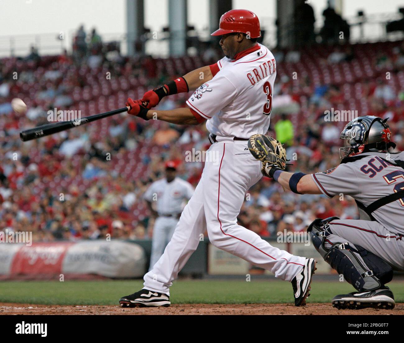 Ken Griffey Jr. of the Cincinnati Reds bats during 7-6 victory over the Los  Angeles Dodgers at Dodger Stadium in Los Angeles, Calif. on Wednesday, Jul  Stock Photo - Alamy