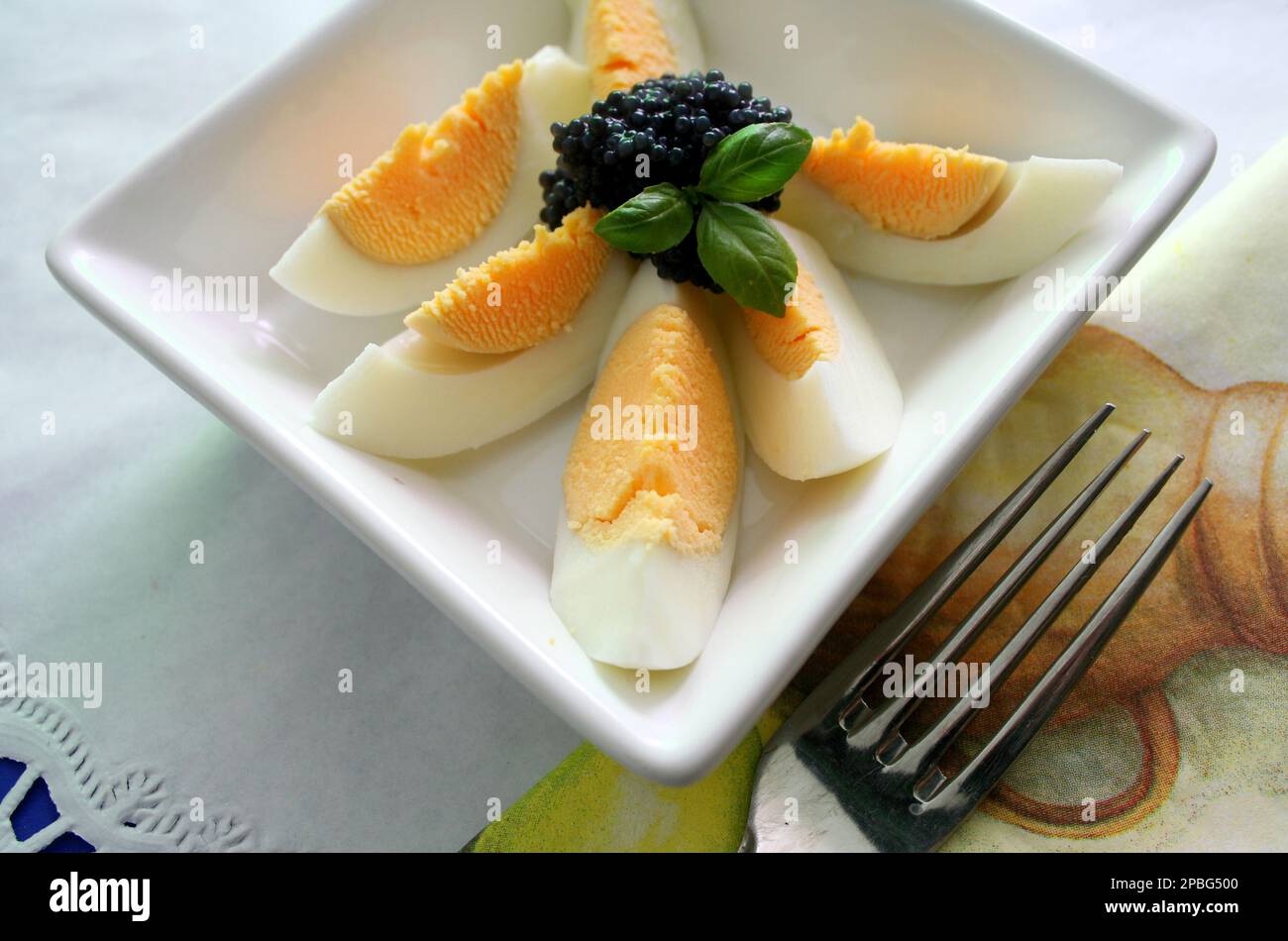 Eggs With Caviar Stock Photo