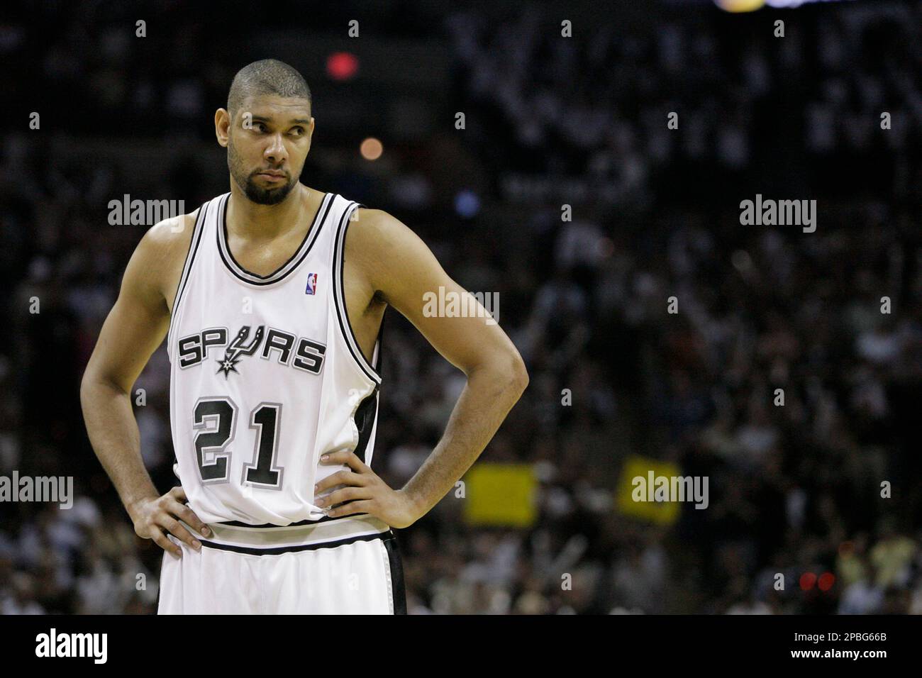 Tim Duncan Sad San Antonio Spurs forward Tim Duncan looks off in the fourth quarter of ...