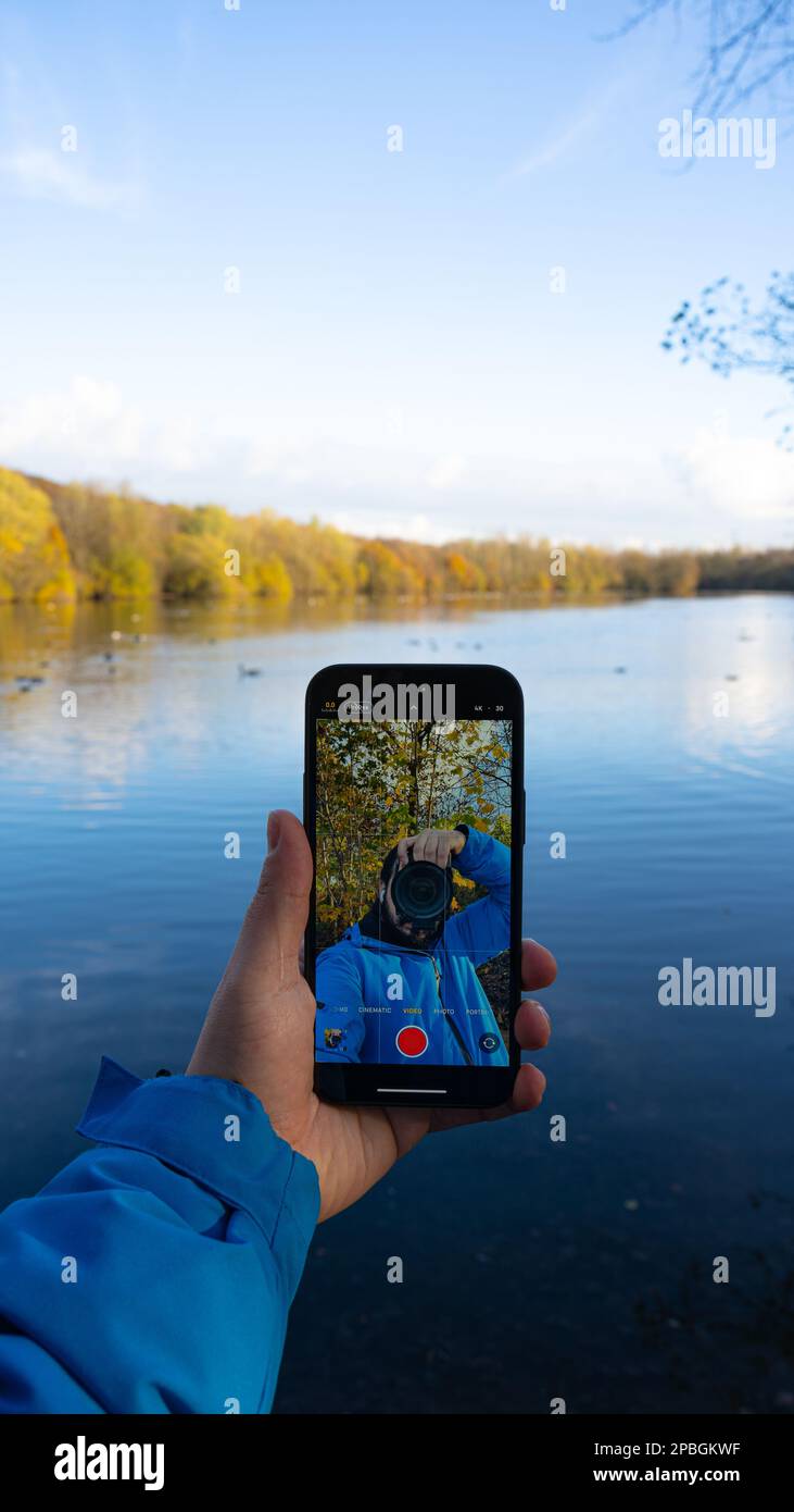 Man takes selfie in forest hi-res stock photography and images - Alamy