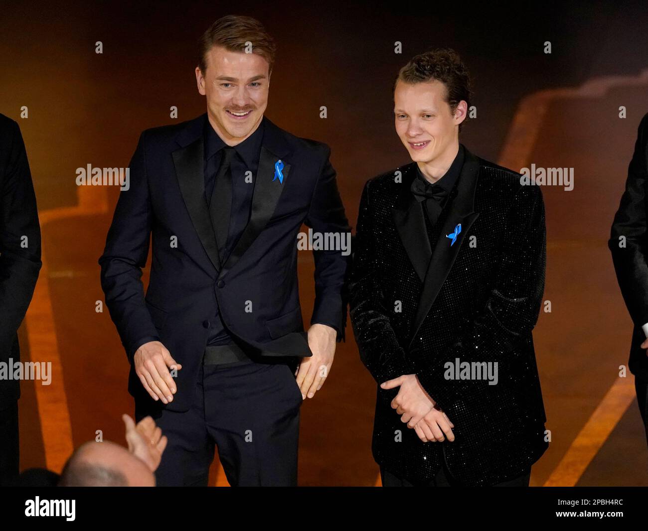 Albrecht Abraham Schuch, left, and Felix Kammerer appear onstage as