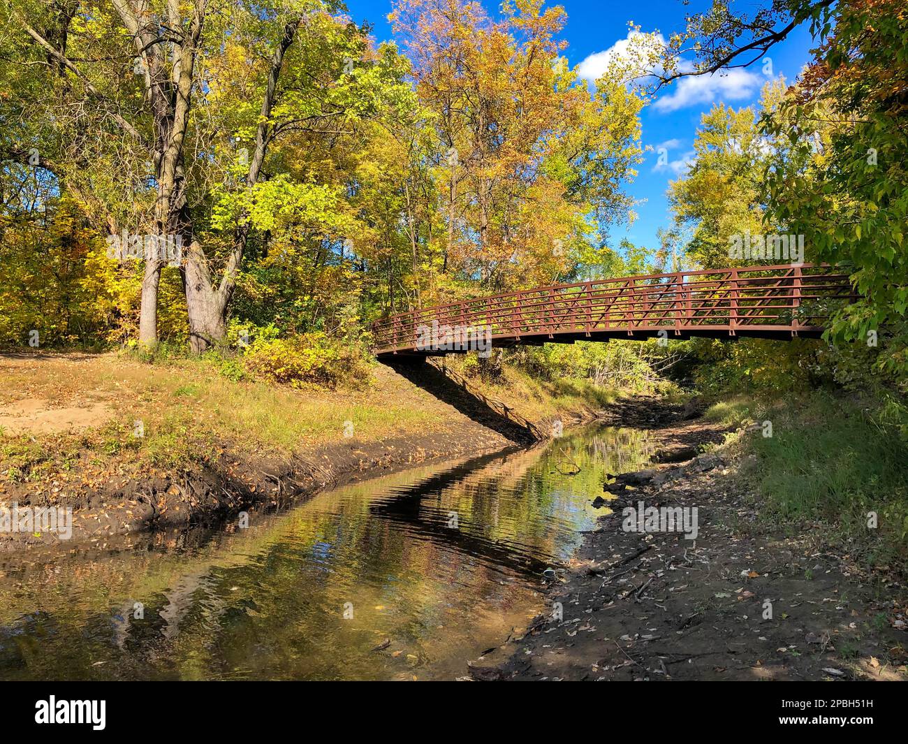 Fall colors along Springbrook Creek in Fridley at the confluence of the