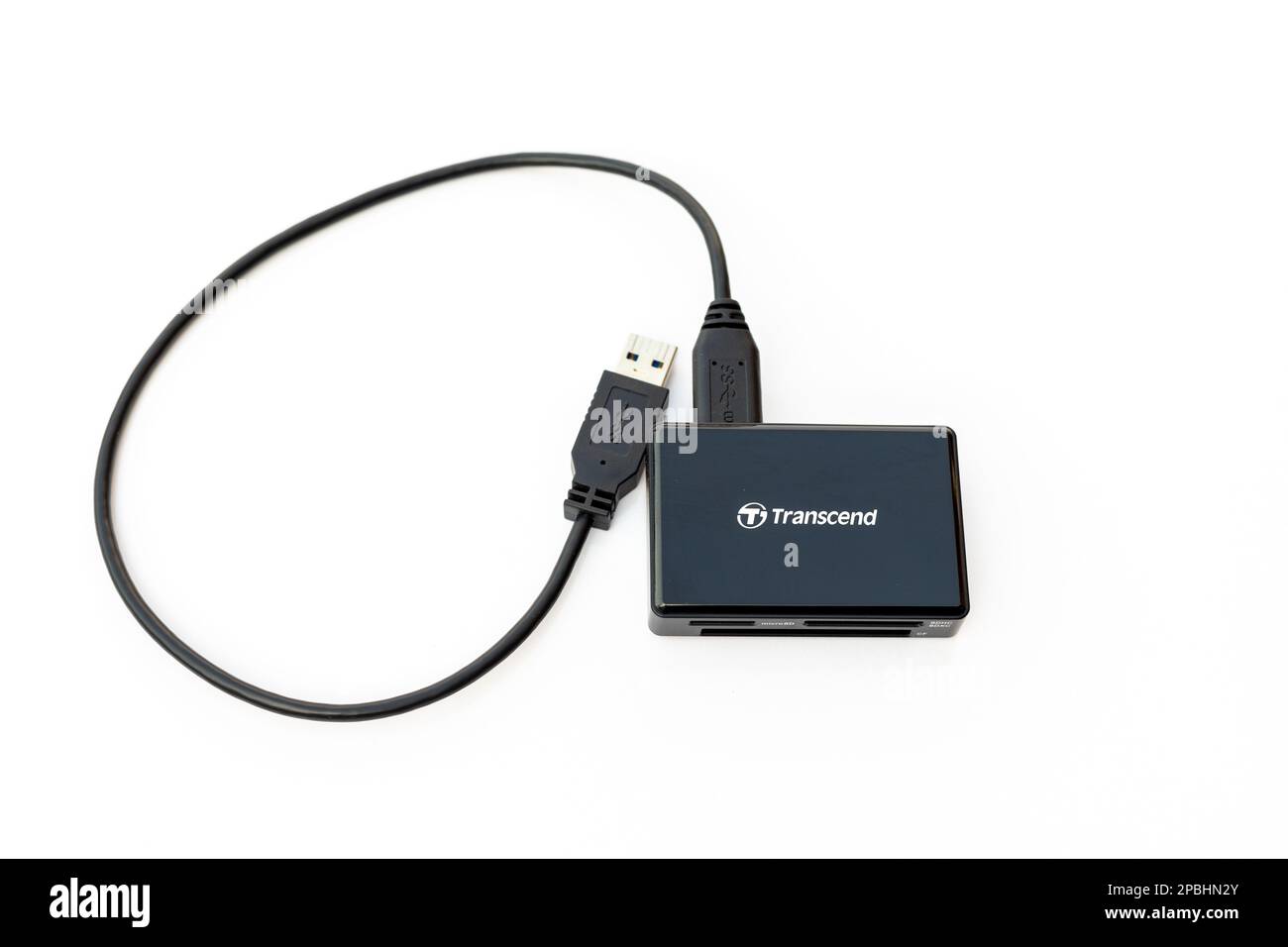 Transcend card reader on white background February 15, 2023 Swat
