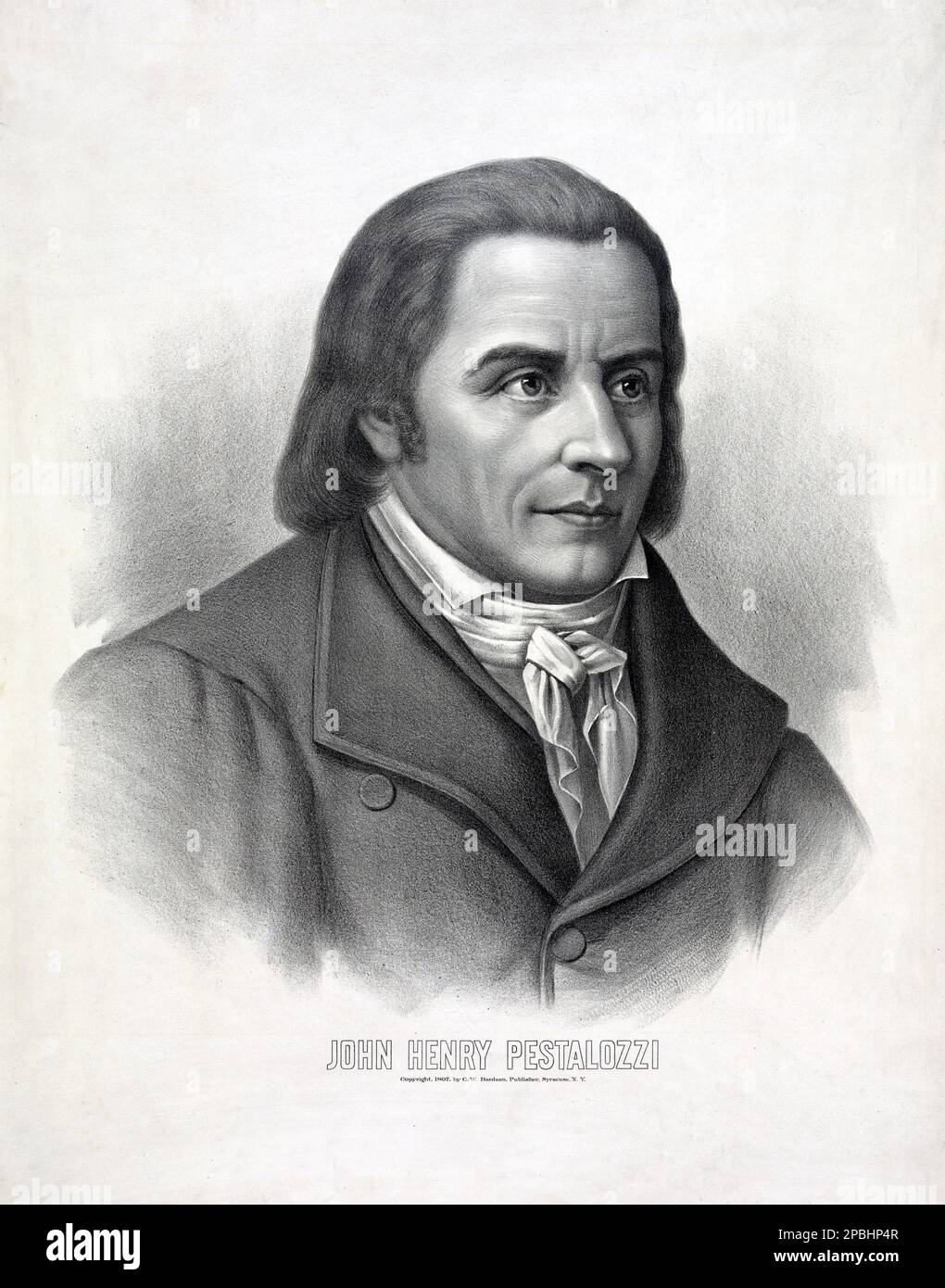 Johann Heinrich PESTALOZZI ( 1746 – 1827) was a Swiss pedagogue and educational reformer. Engraving from 1897 , USA - foto storiche - foto storica   - HISTORY PHOTO - portrait - ritratto  - PEDAGOGIA  - PEDAGOGO  - EDUCATORE - EDUCAZIONE - collar - colletto - tie - cravatta fiocco - bow  - school - scuola - engraving - incisione - RELIGIONE PROTESTANTE ---  Archivio GBB Stock Photo