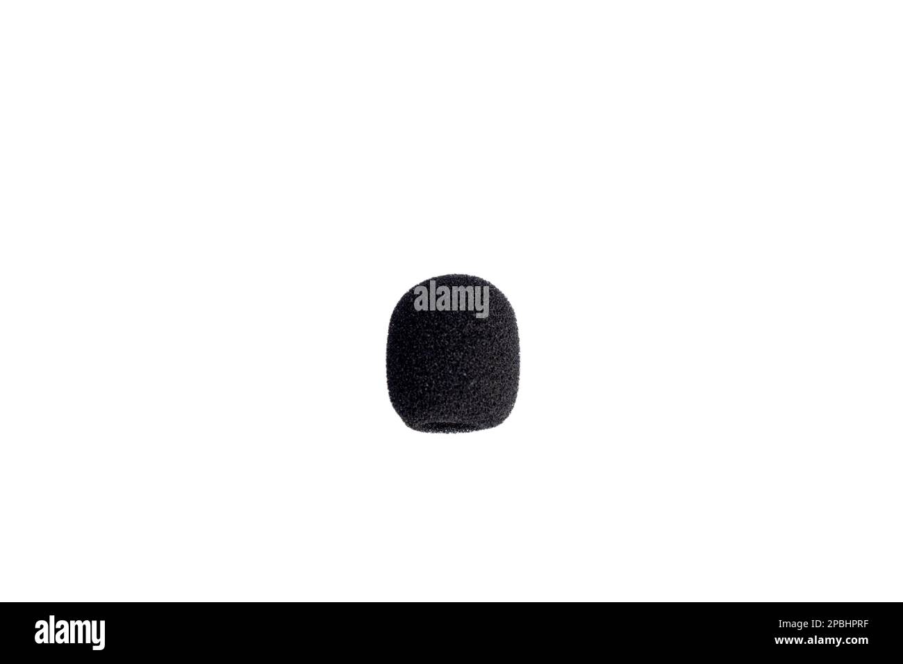Microphone black windscreen foam isolated on a white background Stock