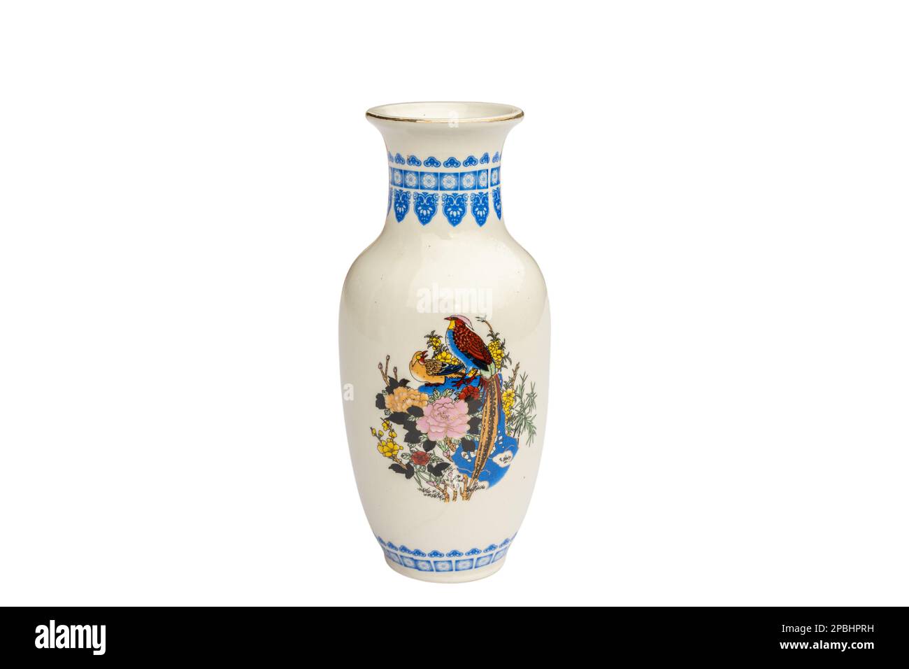 Decorative ceramic vase home decor isolated on white background Stock Photo
