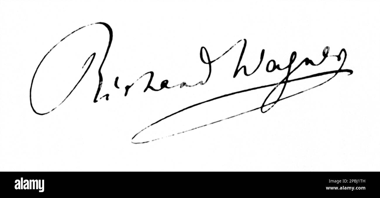 The german music composer RICHARD WAGNER ( 1813- 1883 ) - AUTOGRAPH - AUTOGRAFO - FIRMA - SIGNATURE  - MUSIC - CLASSICAL - MUSICA CLASSICA - LIRICA - OPERA  - compositore - musicista - COMPOSITORE - OPERA LIRICA  - MUSICISTA  ----   ARCHIVIO GBB Stock Photo