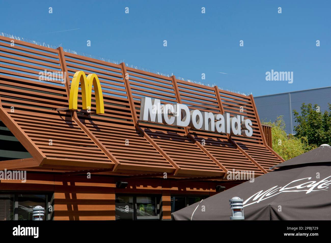 Bratislava, Slovakia - August, 4, 2022 : Exterior of McDonald's Store in Bratislava. Slovakia. Stock Photo