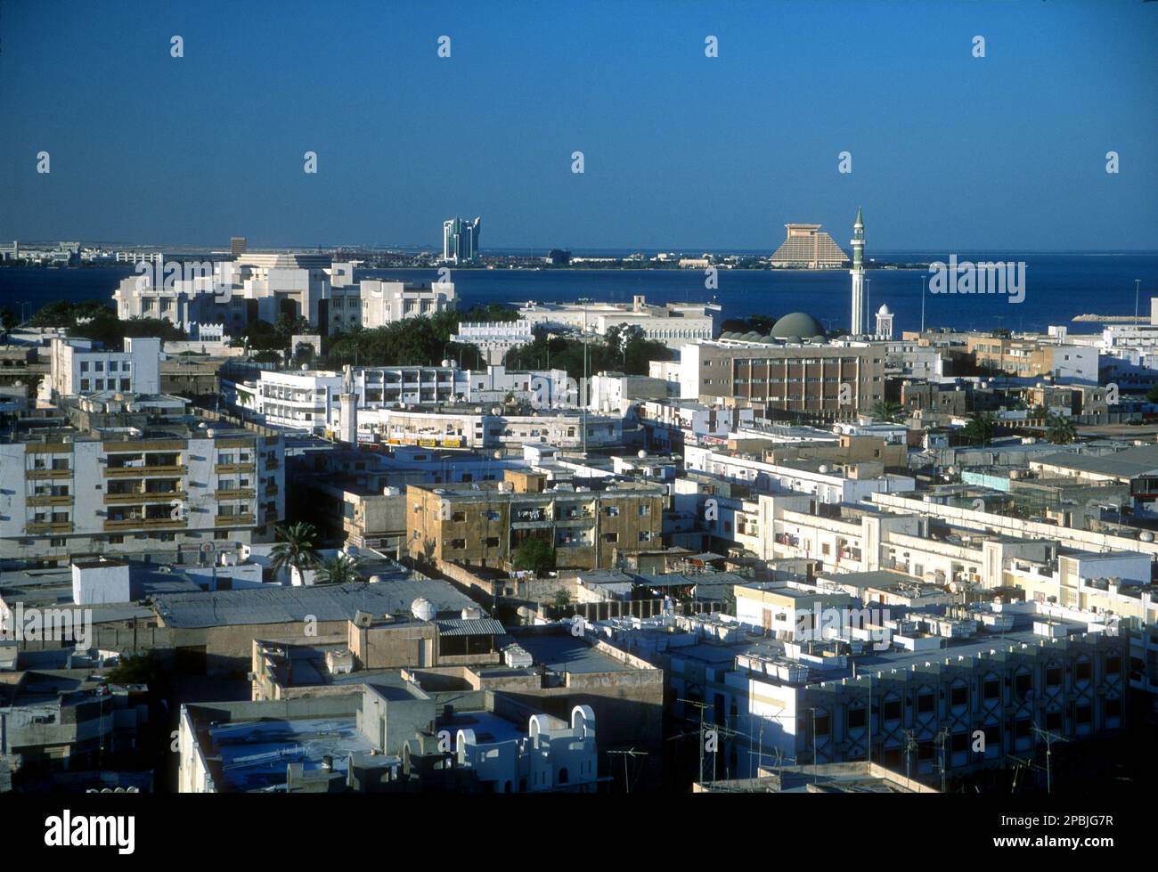 View across western Doha in 1999, Qatar Stock Photo Alamy