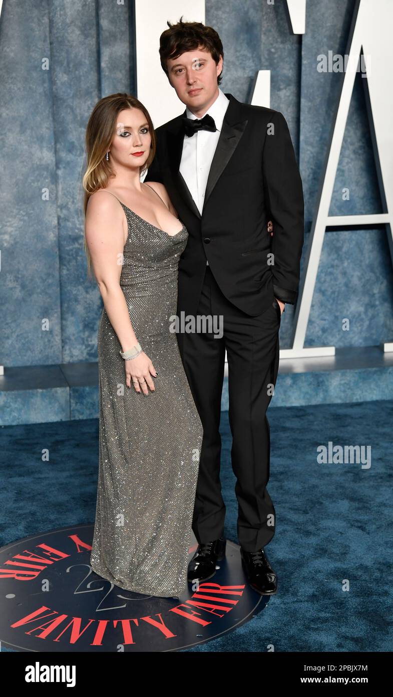 Billie Lourd, left, and Austen Rydell arrive at the Vanity Fair Oscar ...