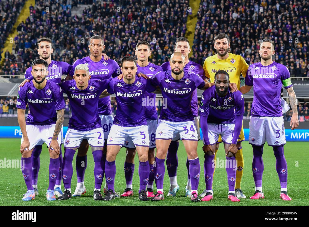 Artemio Franchi stadium, Florence, Italy, March 09, 2023, ACF Fiorentina  team line-up during CF Fiorentina vs Sivasspor - UEFA Conference League foo  Stock Photo - Alamy