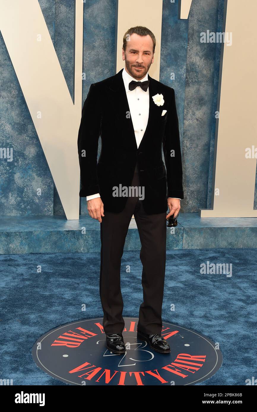 Los Angeles, USA. 12th Mar, 2023. Tom Ford walking on the red carpet at the  2023 Vanity Fair Oscar Party held at the Wallis Annenberg Center for the  Performing Arts in Beverly