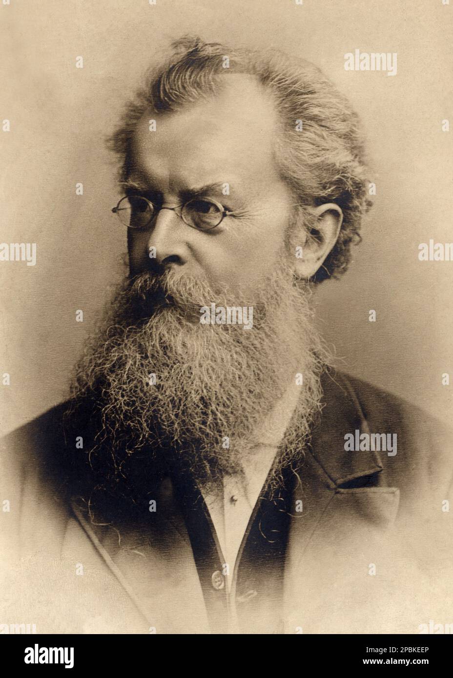 The german  historian , lawyer,  author and historian FELIX DAHN ( 1834 - 1912 ). Dahn's writings were extremely influential in forming the conception of the European history unfolding during the first millennium . His works contributed to the foundation of National Socialism in Germany while encouraged a 'voelkisch avant-garde' who feared the supposed danger of ethnic mixing.- RAZZISMO - RACIST - NAZIONALISMO - NAZIONALISTA - NAZISMO - NAZISM - NAZI - WRITER - SCRITTORE  - LETTERATO - SCRITTORE - LETTERATURA - Literature - STORICO - beard - barba - GIURISTA - lens - occhiali da vista  ----  A Stock Photo